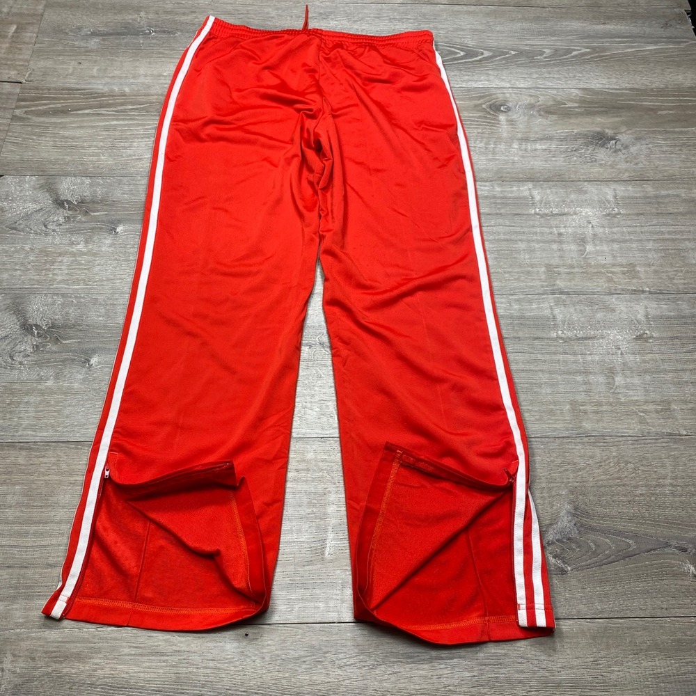 Adidas Track Pants Womens L Red 3-Stripe Trefoil Originals Athletic Loungewear - Picture 2 of 9